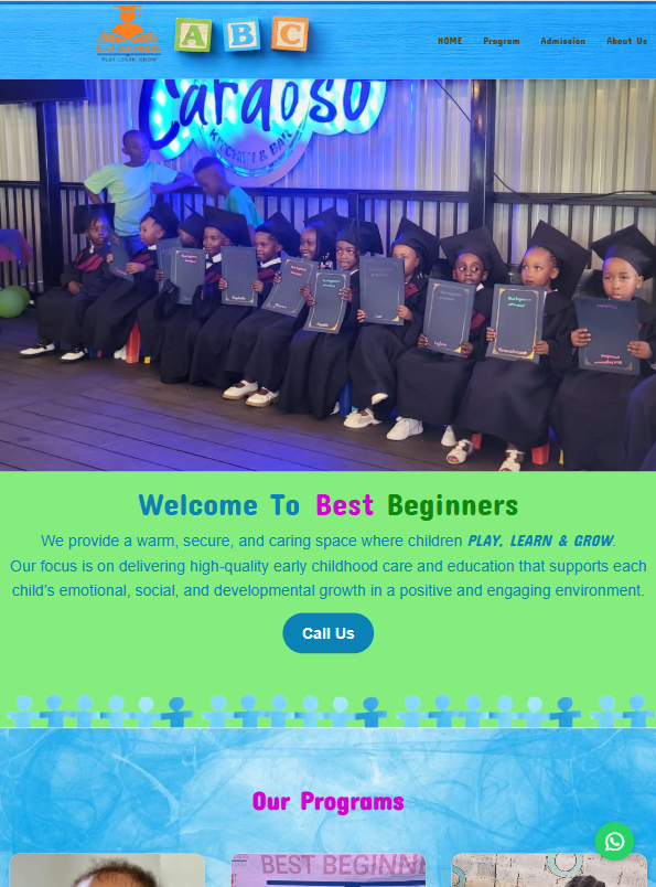 Montessori Cosmo City Pre-School Website Screenshot