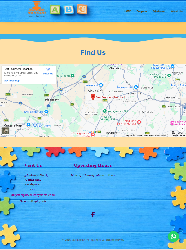 Montessori Cosmo City Pre-School Website Screenshot