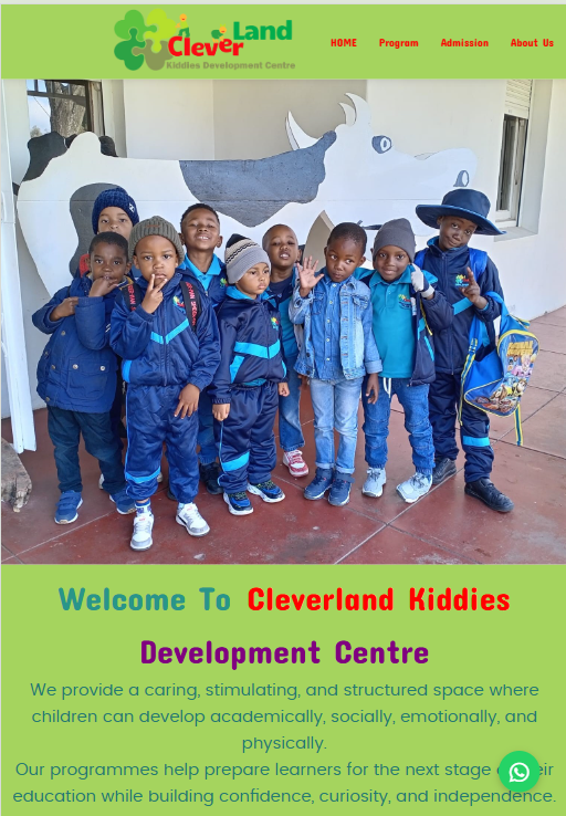 Cleverland Kiddies website screenshot