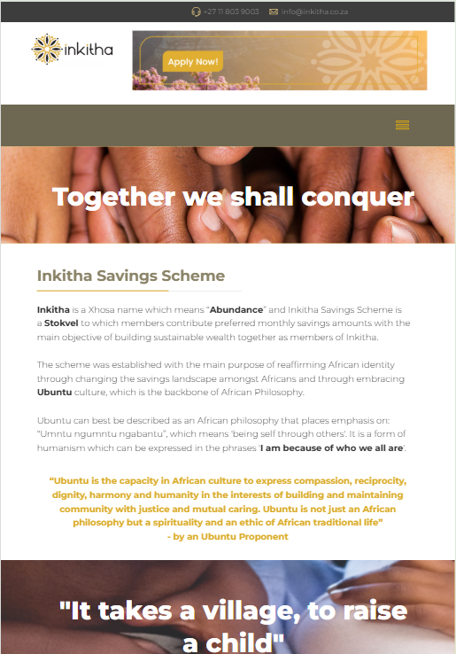 Inkitha website recovery screenshot